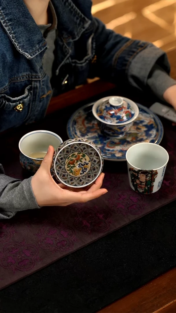 设色窑新品铜钱纹盖置