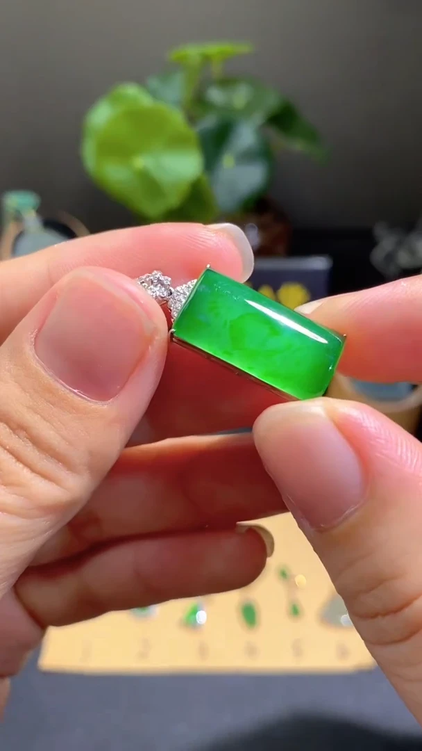 颈饰18K金镶嵌翡翠翡翠A货