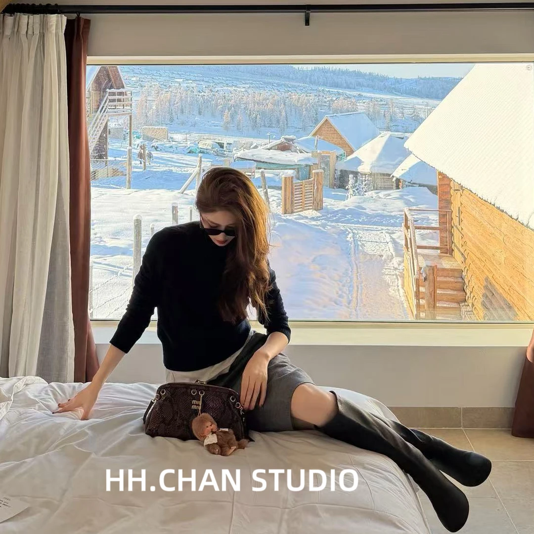 HH.CHAN“三绒鼎立”100%山羊绒软黄金细腻亲肤针织HH55G40667