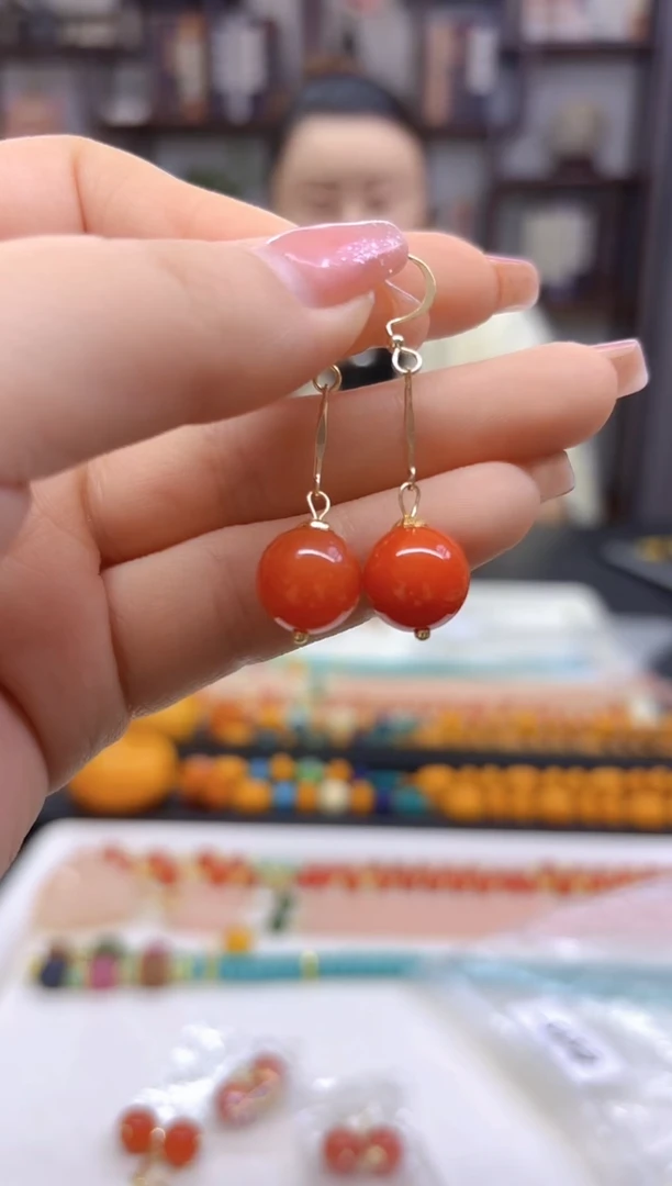 【闪购商品】翡翠耳饰14K金镶嵌耳坠E565