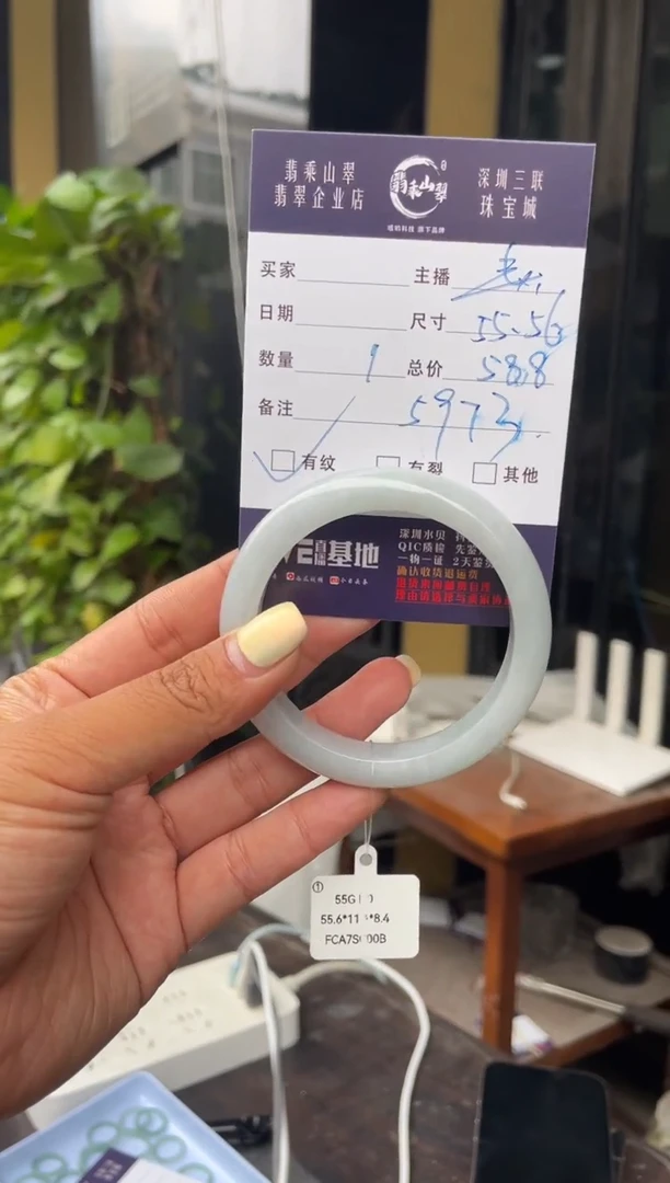 未镶嵌手镯翡翠C 55正圈 5973