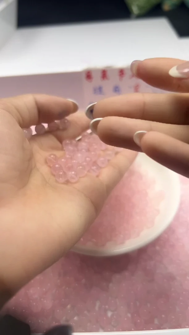 未镶嵌颈饰水晶W934粉水晶6mm*40颗