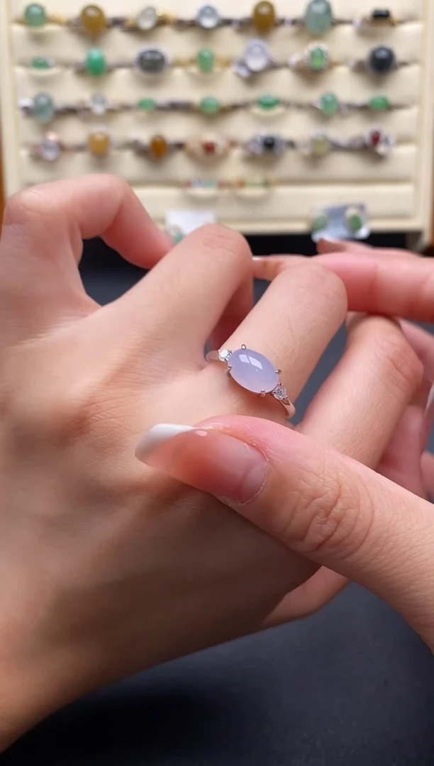 银S925镶嵌戒指翡翠666666+2