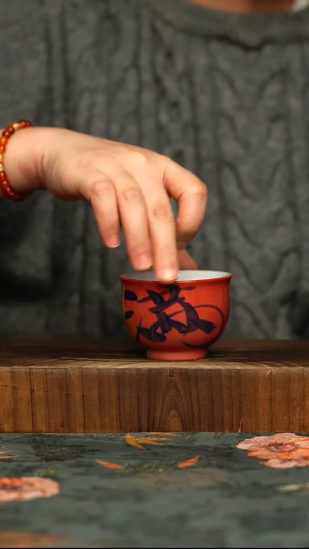 杯釉下彩手工手绘同款陶器