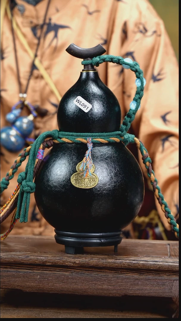 WL091藏绳款大漆款酒葫芦（现货现发）