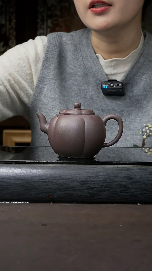 【闪购商品】紫砂茶壶紫泥 大彬梅花220cc 053