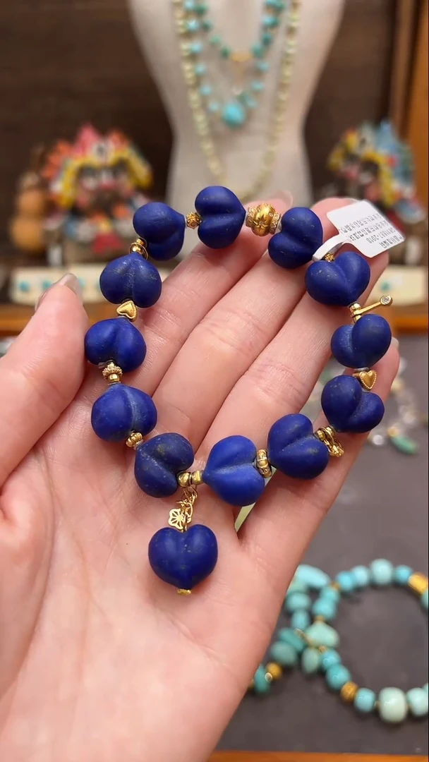 银S925镶嵌青金石手链青金石手链