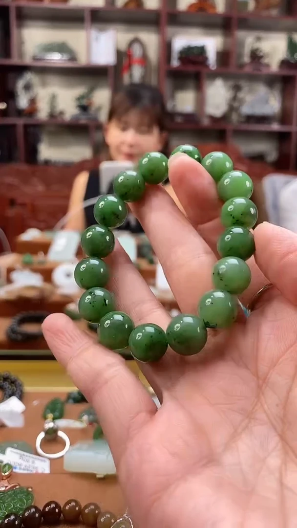 未镶嵌手串和田玉（碧玉）和田玉碧玉手串12mm