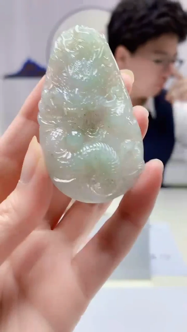 【闪购商品】定制翡翠未镶嵌4688zm-毛货挂件159龙牌