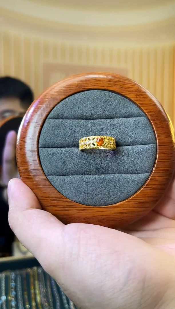 【闪购商品】石榴石（芬达石）戒指银S925镶嵌石榴石