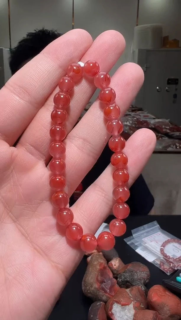 【闪购商品】南红玛瑙手链未镶嵌瓦西南红8mm/yz01645多样性发货