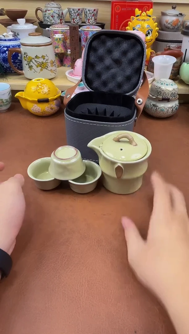 陶瓷茶具摆件旅行套组