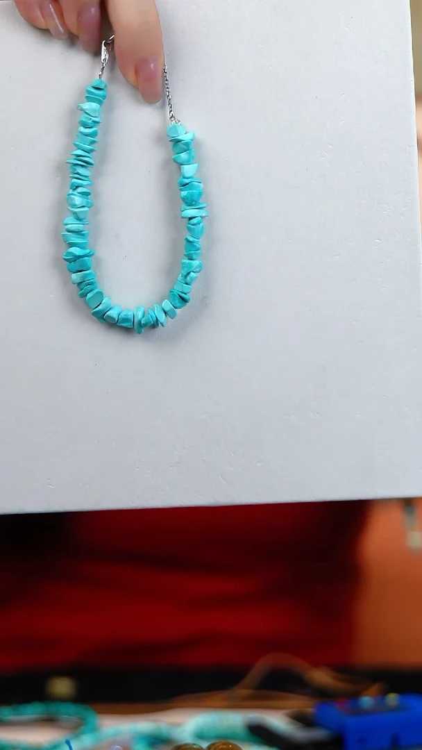 绿松石未镶嵌手串碎银子手串