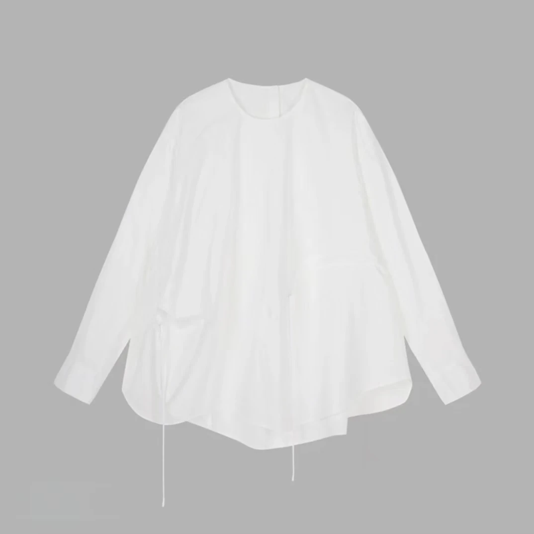 252025【商场同款】小南  新品衬衫女圆领宽松新派简约