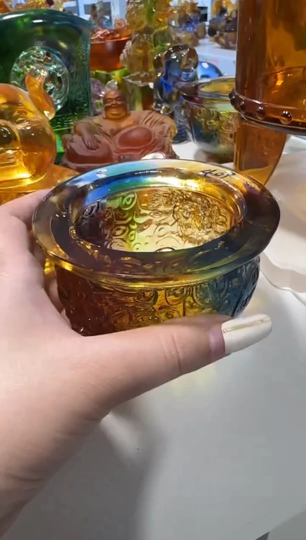 手工艺品琉璃407微瑕纯手工琉璃假一罚十