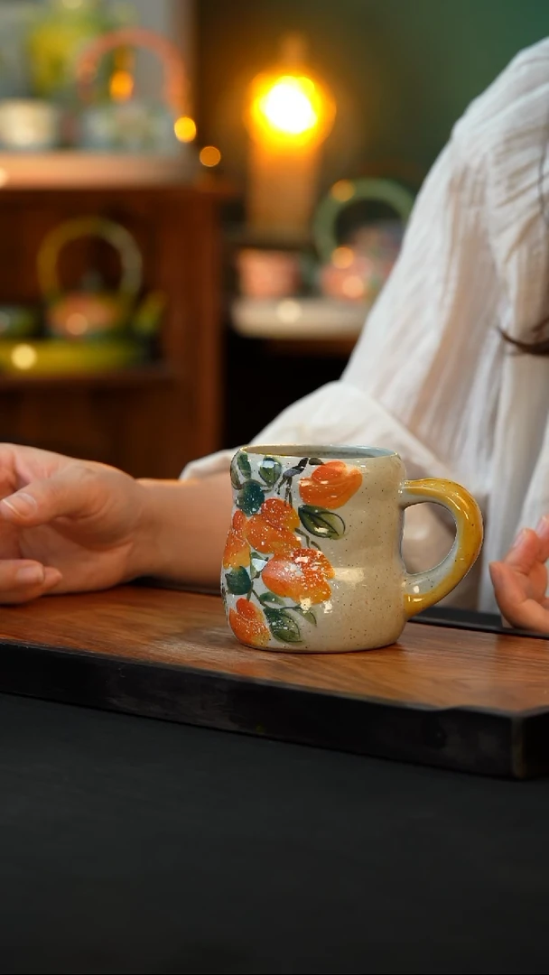 杯手绘心瓷陶瓷浮力