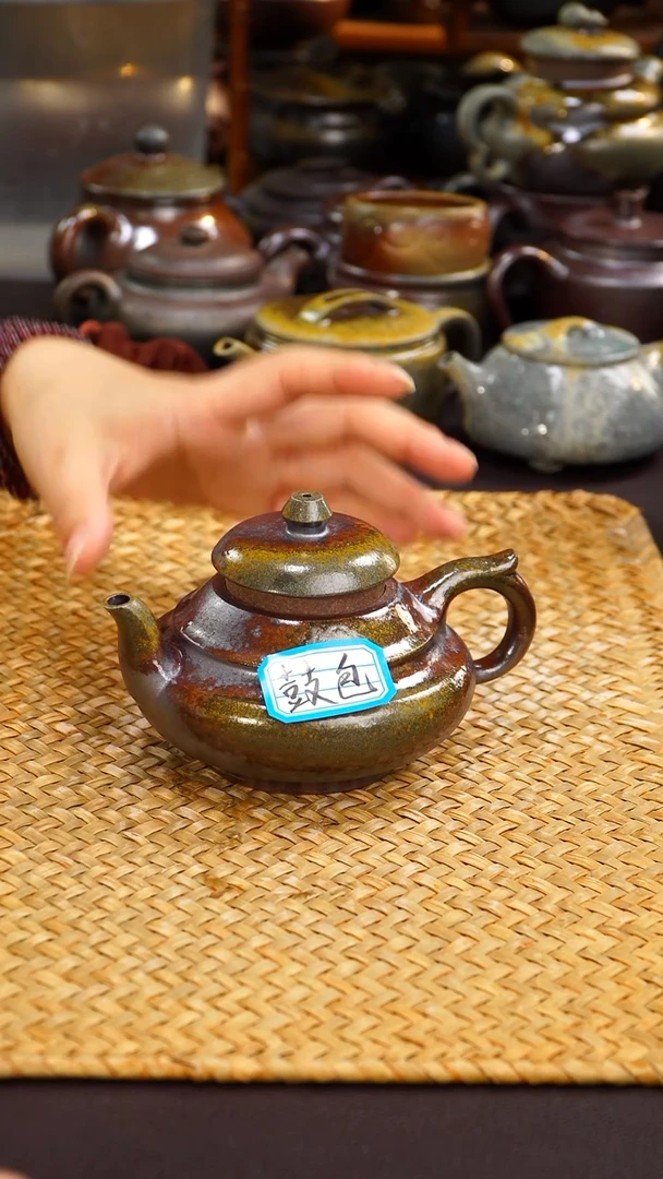 茶壶紫砂纯自然紫砂柴烧