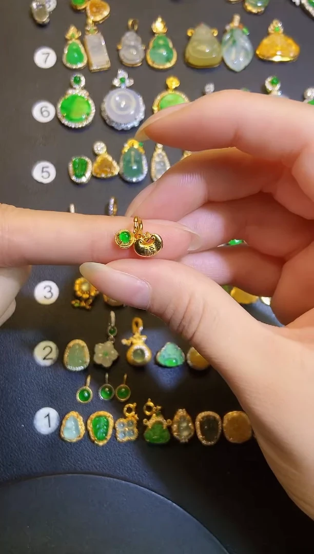 吊坠(不含链)银S925镶嵌翡翠1