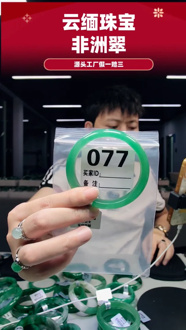 未镶嵌手镯石英质玉（非洲翠）60圈口077