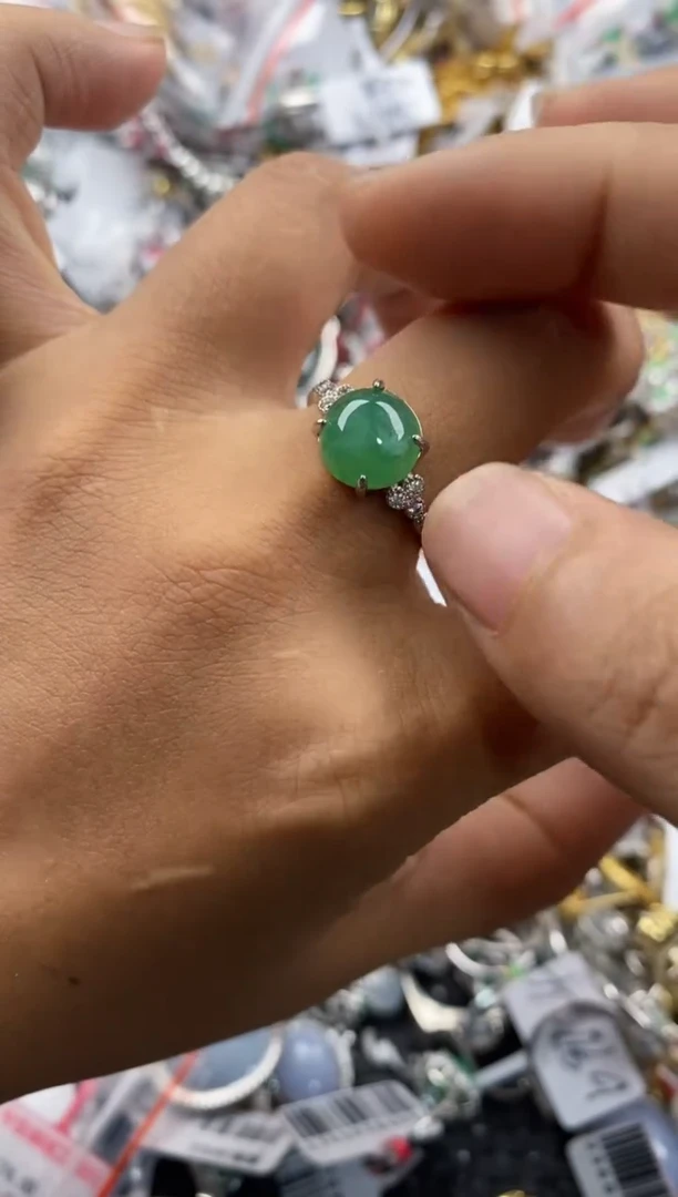 银S925镶嵌戒指翡翠111                 3