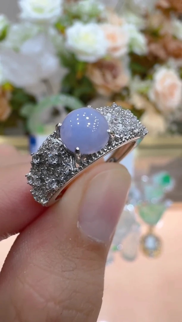 银S925镶嵌戒指翡翠多样性团购发一件