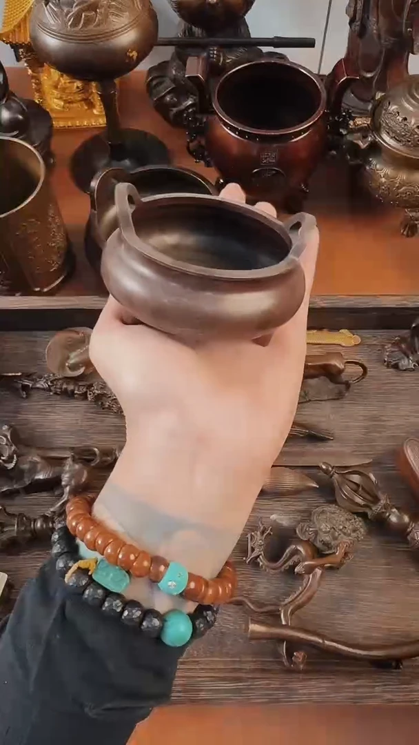 【闪购链接】精美铜摆件三角鼎小香炉