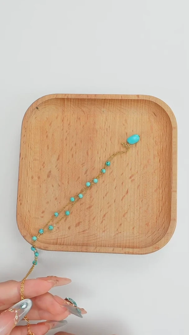 绿松石未镶嵌项链发货一件