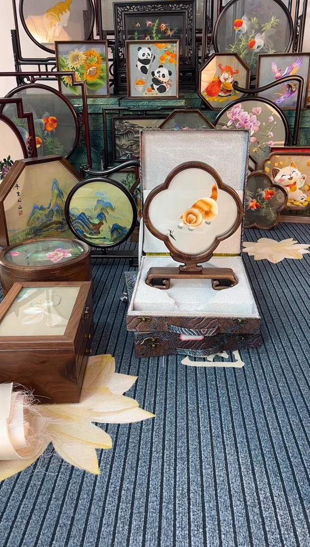 织绣纯手工刺绣摆件