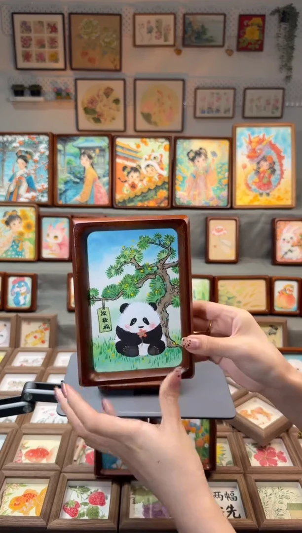 国画花花放轻松 手绘国画6寸
