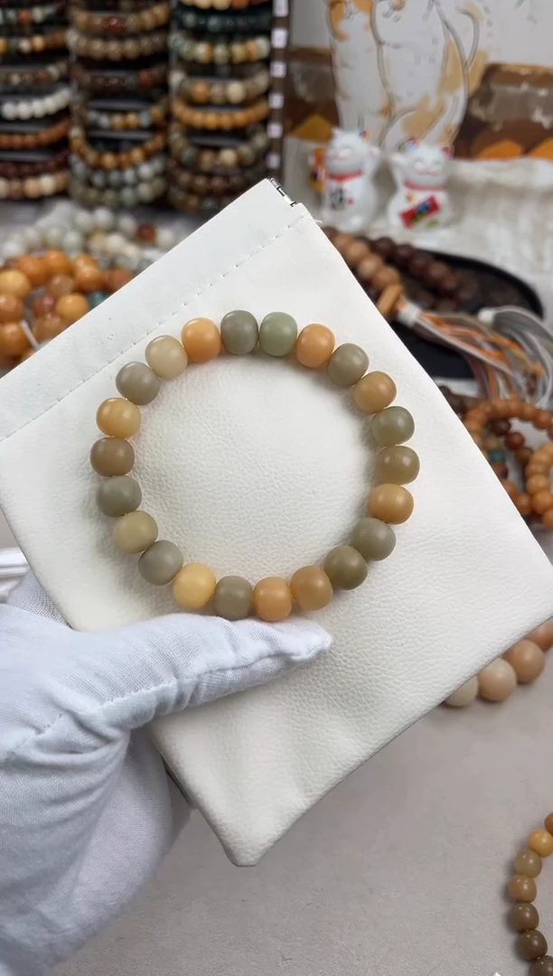 菩提根/象牙果手串a388卡12干磨 老料稀有色