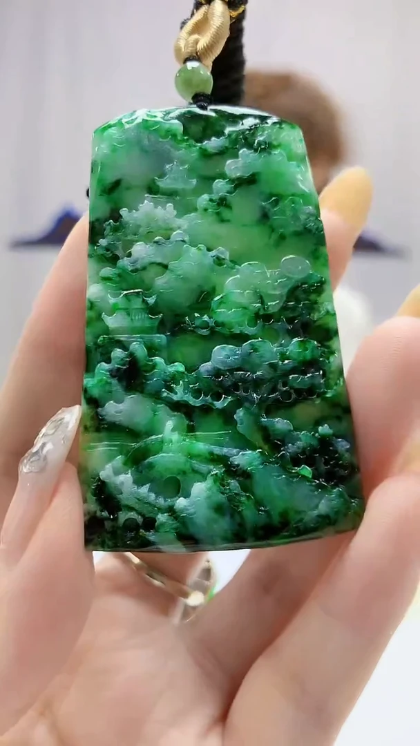 定制翡翠未镶嵌4868DD-毛货挂件38