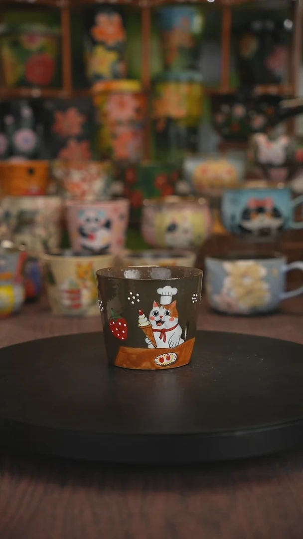 紫砂油画手绘釉下彩