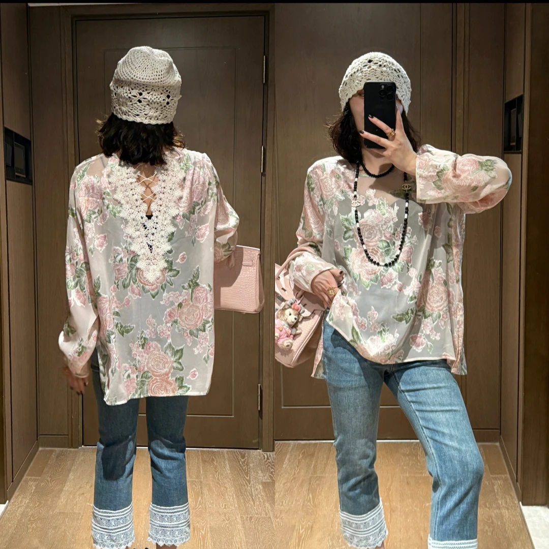 YDFSTUDIO小众【花朵盛夏】欧货高品重磅刺绣提花设计时尚百搭上衣