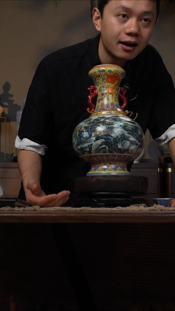 摆件WN问泥景德镇陶瓷花瓶摆件