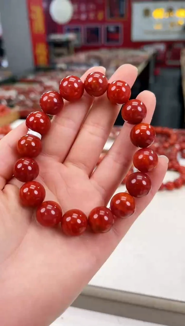 南红玛瑙瓦西手串13+未镶嵌一个/条