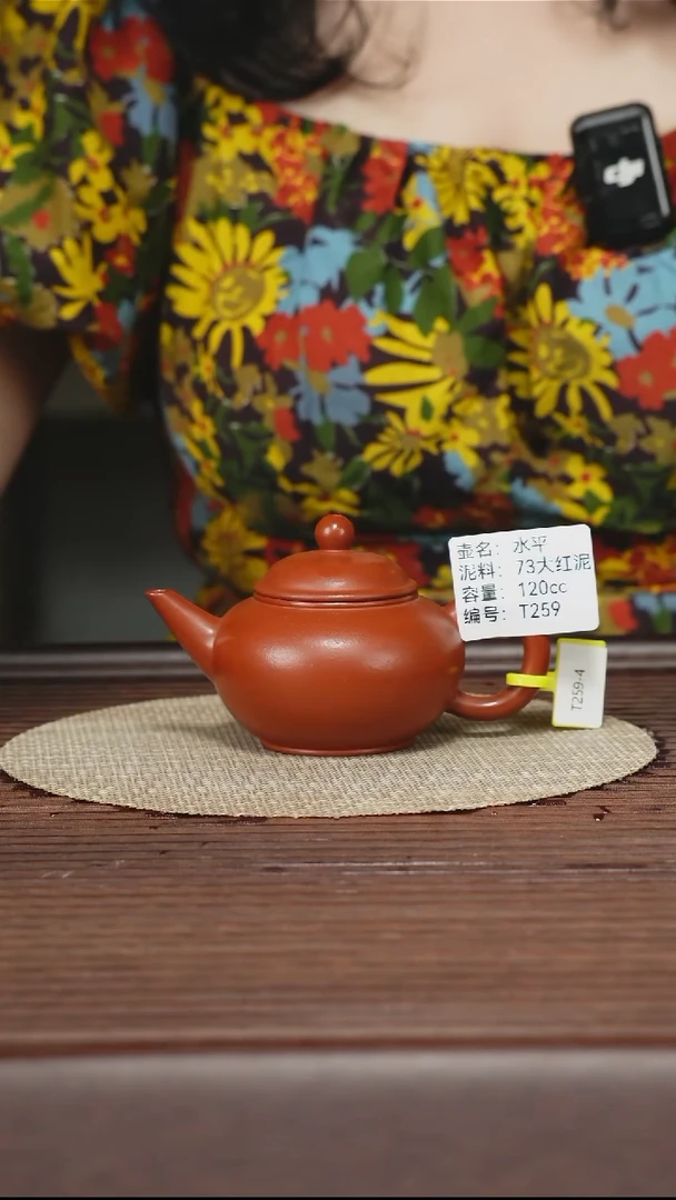 茶壶紫砂T259 73大红泥 水平 120cc