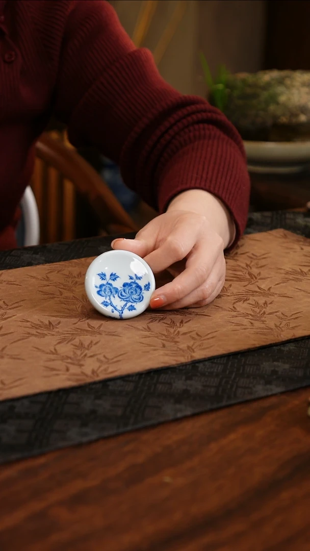 【闪购商品】杯子花卉牡丹蹲蹲盖置