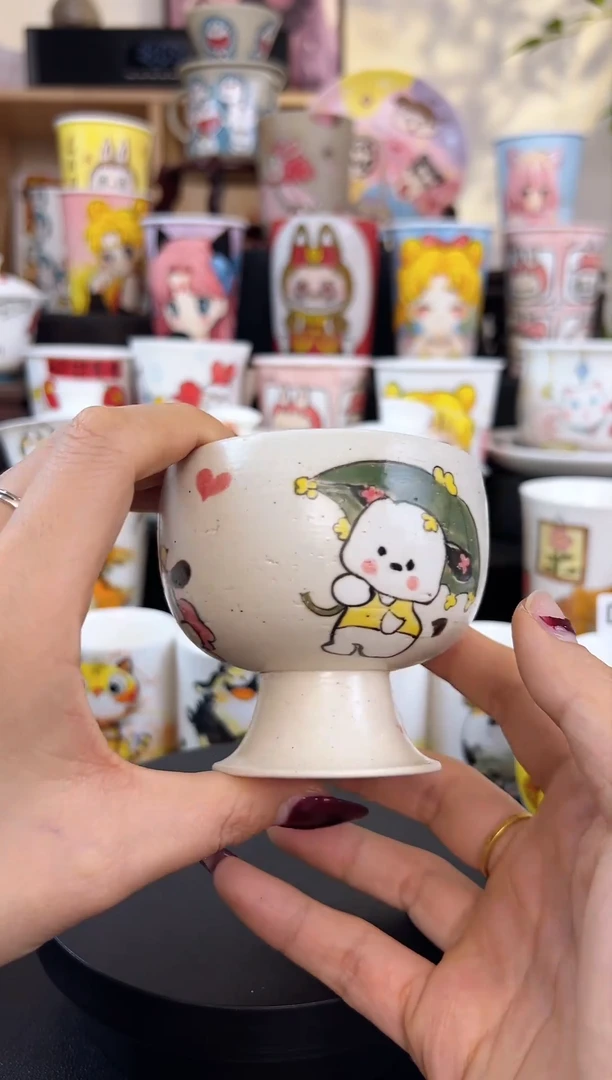 【闪购商品】摆件笙笙漫 手工手绘陶瓷杯杯
