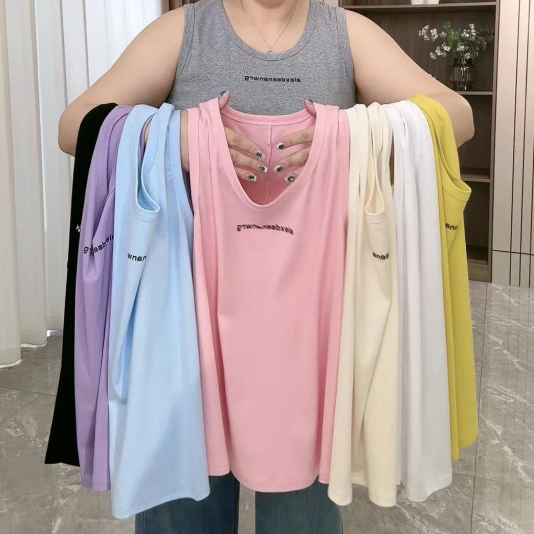 6796夏季必备简约字母棉背心