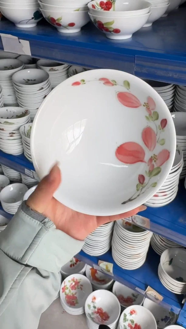 瓷片景德镇高温陶瓷食品级手绘釉中彩-壮壮碗