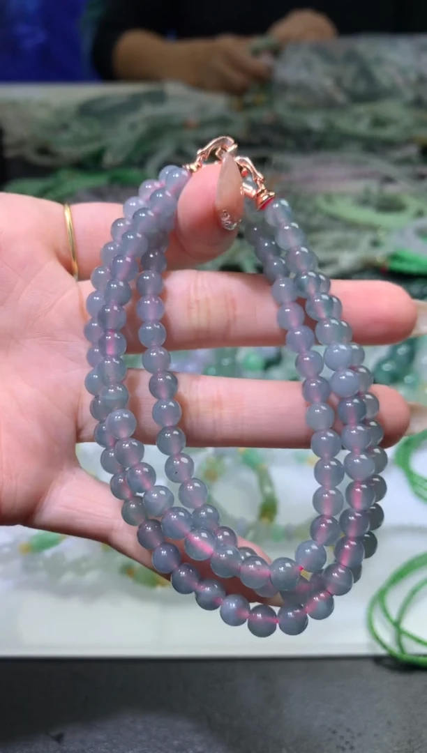 未镶嵌定制翡翠毛货  卡5.6 长串