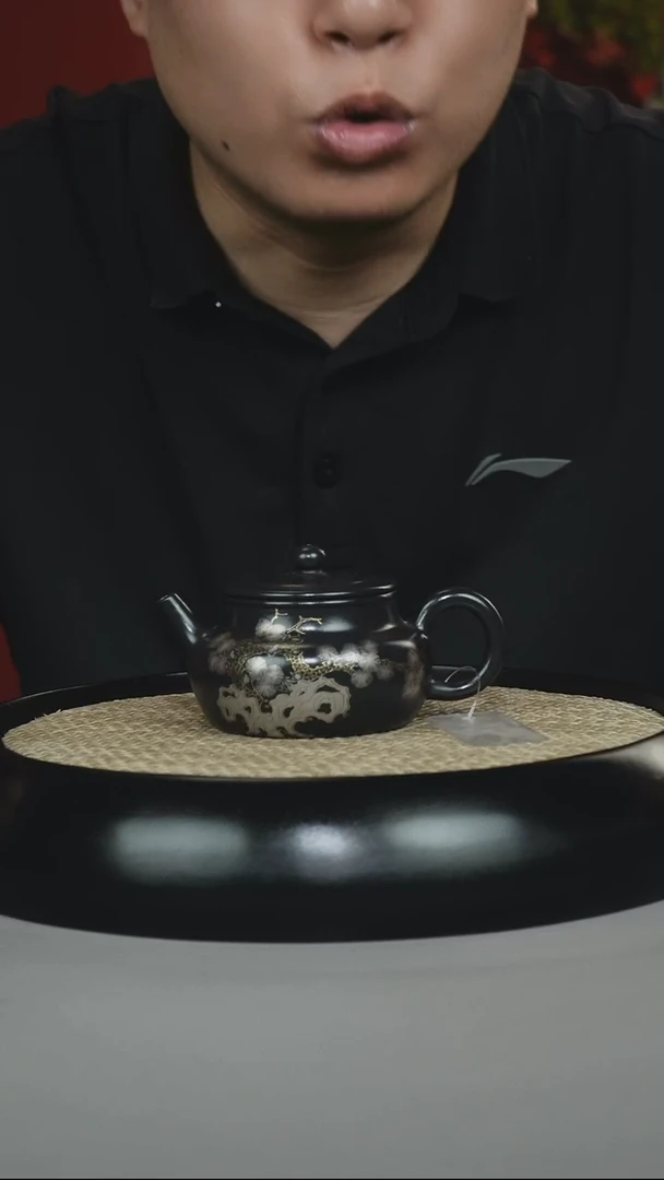 茶壶紫砂朱泥捂灰还原烧 平盖德钟 金银措