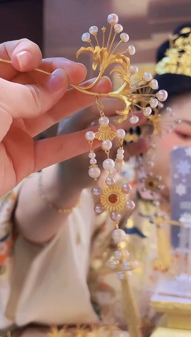 无925银彼岸花发簪/对（含流苏）