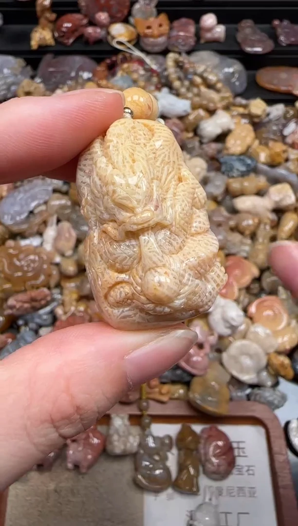 硅化珊瑚（珊瑚玉）未镶嵌颈饰517