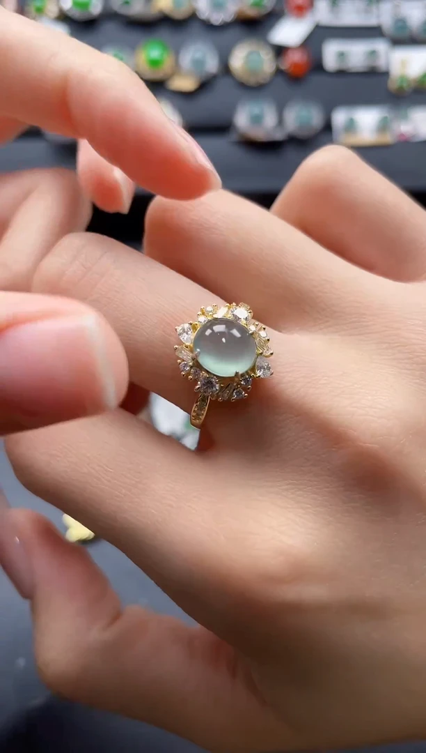 【闪购商品】翡翠戒指银S925镶嵌567865