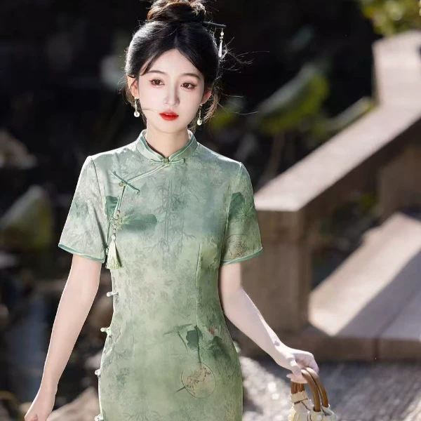 夏款-【浮光】重工设计师款长款气质夏季古风复日常中国风显瘦旗袍