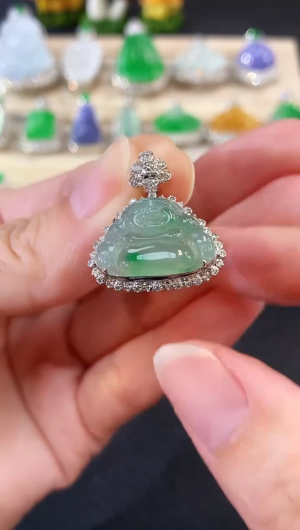 吊坠(不含链)18K金镶嵌翡翠120|3800