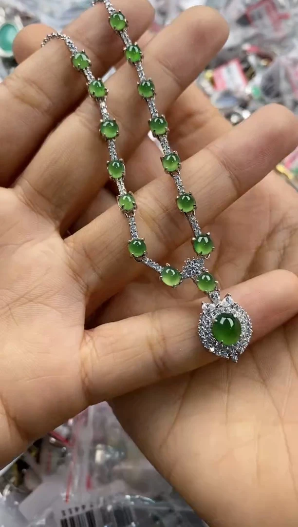 银S925镶嵌戒指翡翠555             5