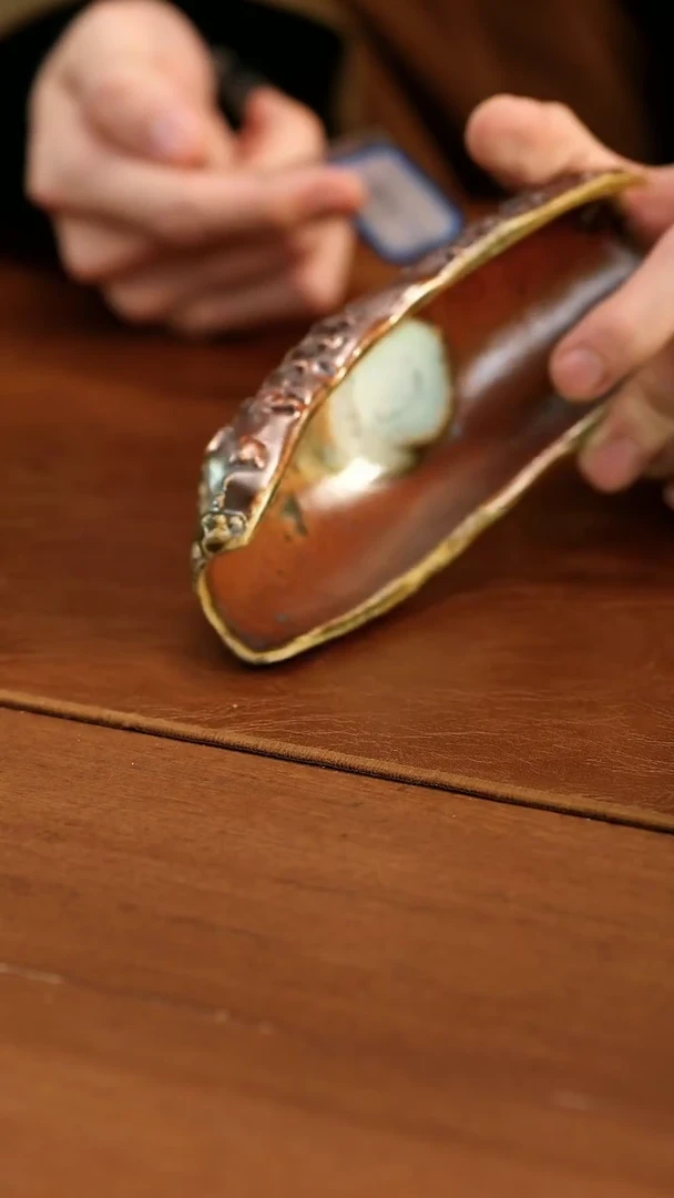 手工石窟茶则（陶）