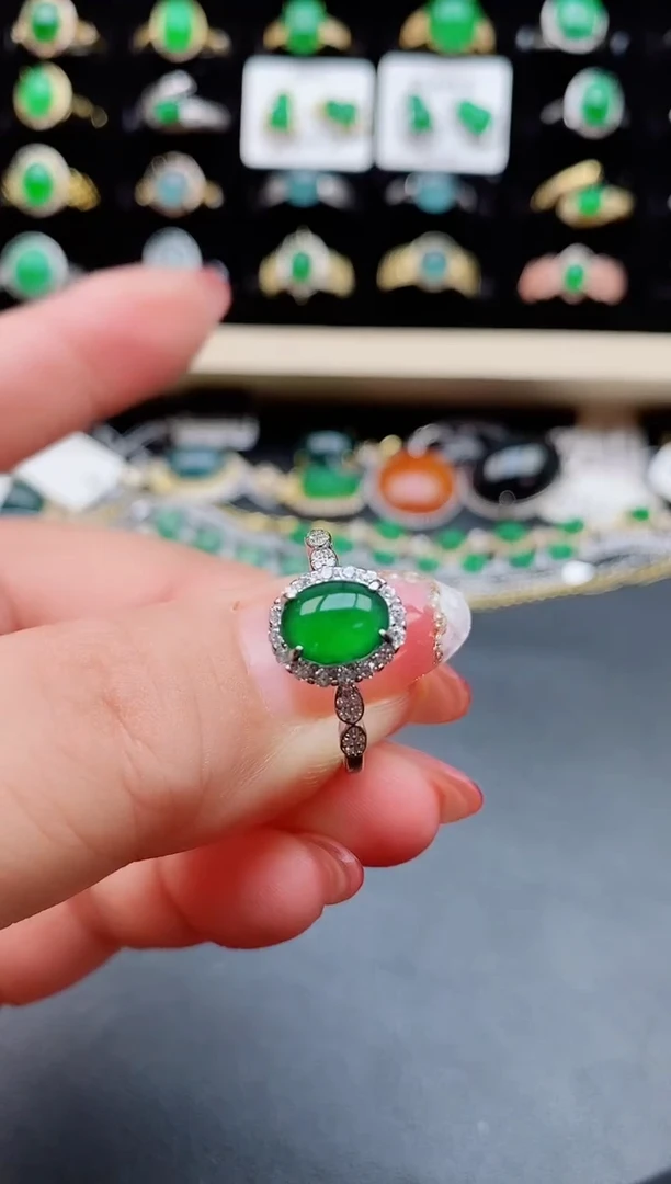 【闪购商品】翡翠戒指银S925镶嵌5080505